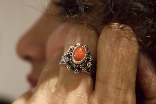 Coral ring for perfect woman